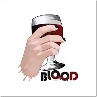 Blood in a Glass Vampire Shirt Posters and Art